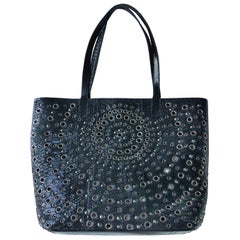 Black Rock Python Perforated and Studded Tote by Glen Arthur Designs for GabBag