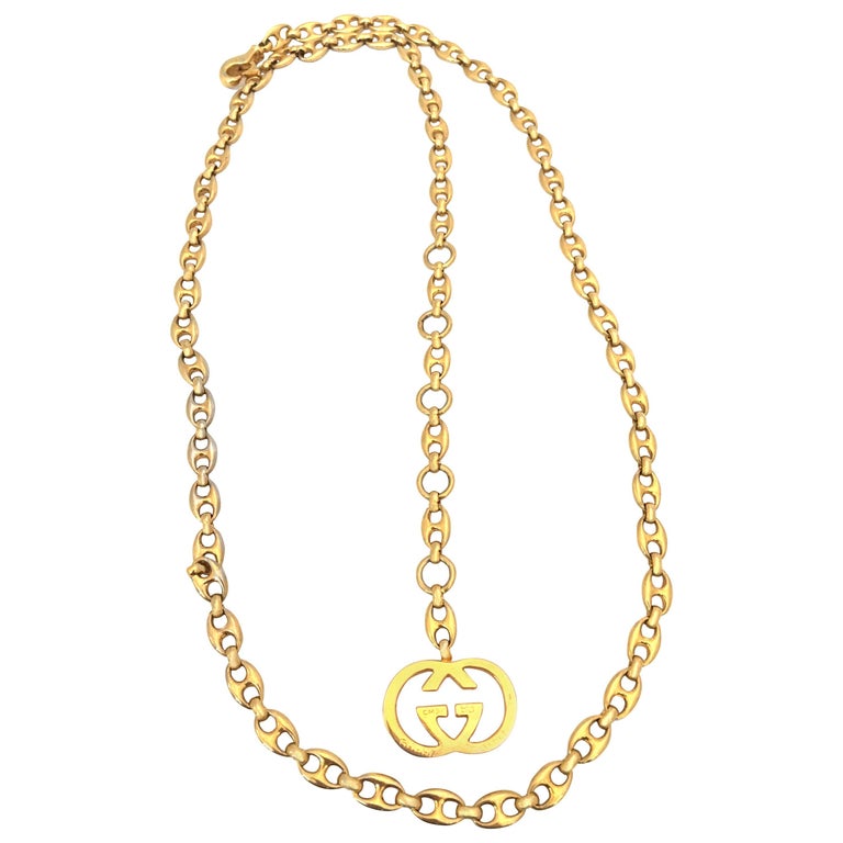 Gucci Gold Tone Mariner Link Chain Belt, 1970s For Sale at 1stdibs