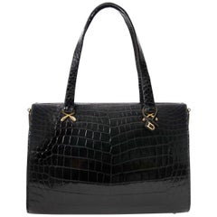 Delvaux Croco Black Evening Bag