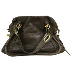 Used Chloe Paraty Top Handle Bag Leather Small