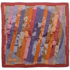 HERMES "Le Monde est Vaste" Silk Scarf