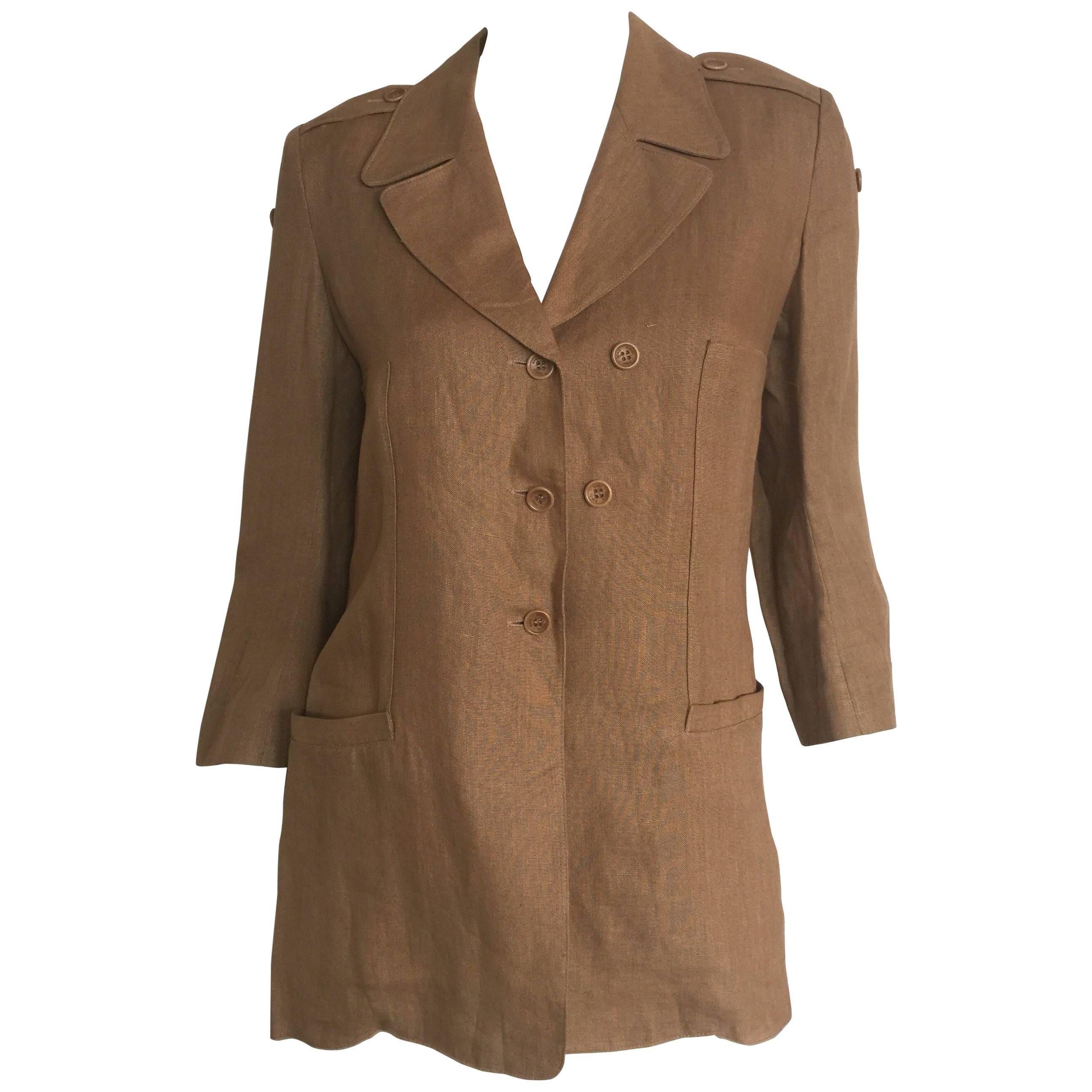 Sonia Rykiel camel linen blazer  For Sale