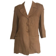 Vintage Sonia Rykiel camel linen blazer 