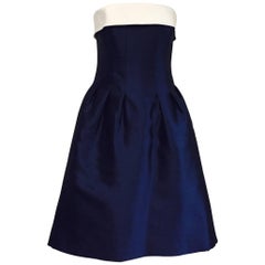 Astonishing Anouska Hempel Raw Silk Strapless Cocktail Dress