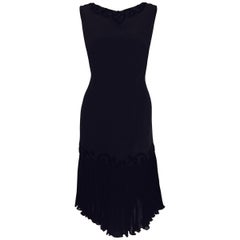 Astonishing Anouska Hempel Black Sleeveless Dress W/ Velvet Neckline Adornments