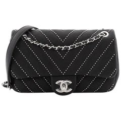 studded chanel bag Chanel CC Chain Flap Bag Studded Chevron Calfskin Small