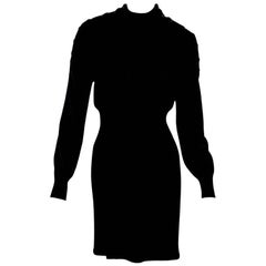 Black Chanel Wool Sweater Dress