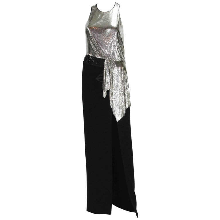 silver black gown