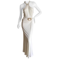 Gucci by Tom Ford 2004  Ad Campaign White Halter Dress with Jewel Dragon