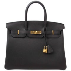 Never Used Hermes Birkin 35 Black Togo 