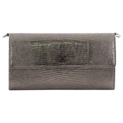 Chanel Wallet On Chain Clutch Iridescent Lizard Embossed Leather