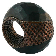 Jean Paul Gaultier Used Chunky Wood and Copper Ring