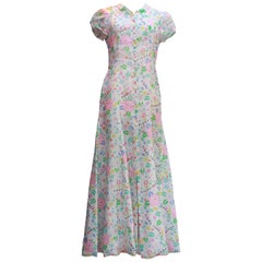 Chanel long dress in floral print silk, 1996