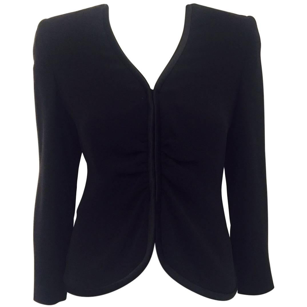 Genuine Giorgio Armani Black Cropped Evening Jacket  For Sale