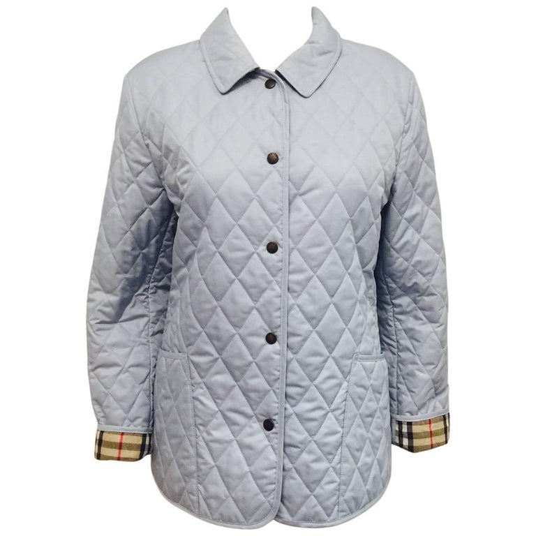 Beautiful Burberry Sky Blue Diamond Quilted Jacket With Nova Check Lining  at 1stDibs | blue diamond jacket, burberry pink quilted jacket, burberry  diamond quilted jacket sale