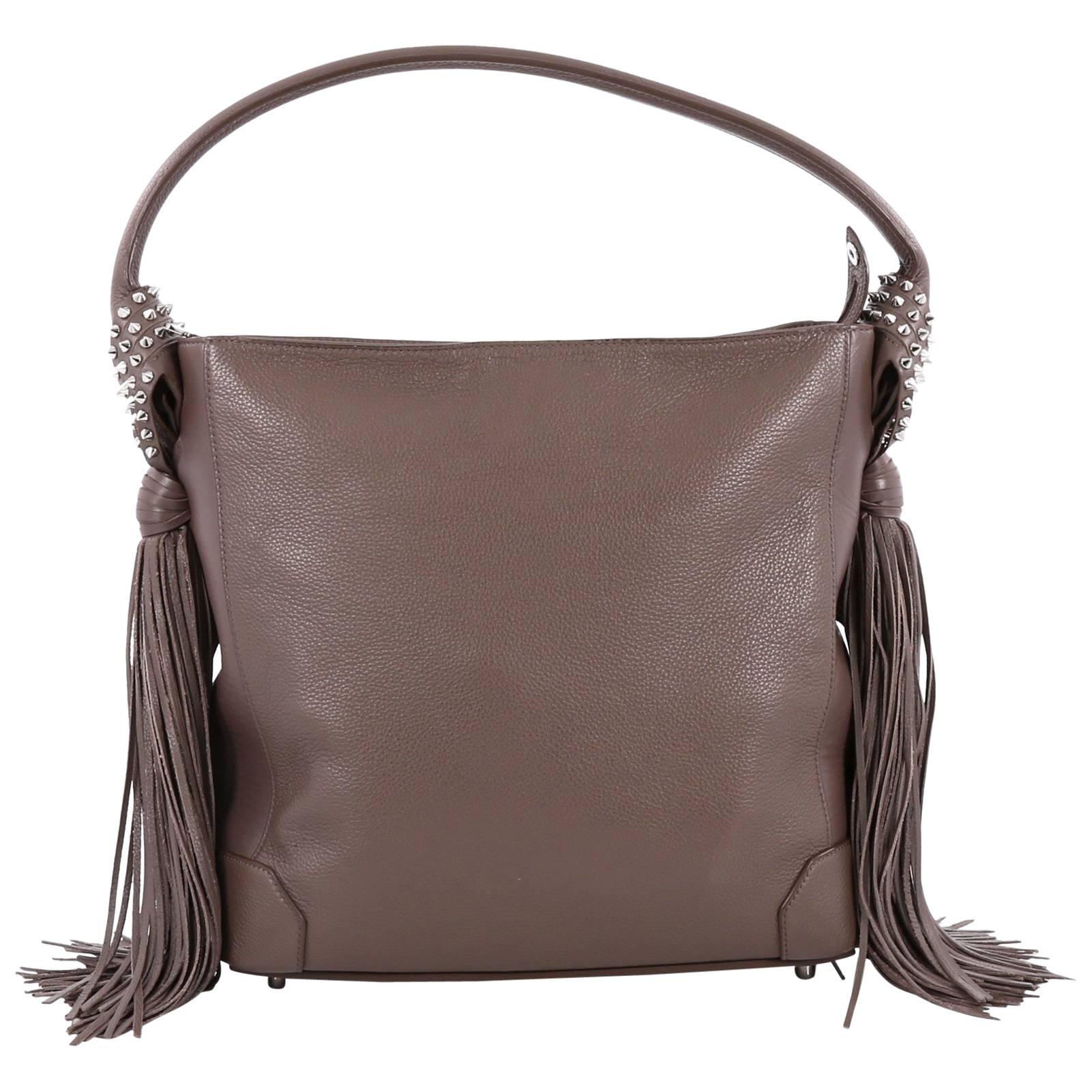 Christian Louboutin Eloise Fringe Hobo Leather Medium