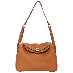Hermes '16 Tan Gold Clemence Leather 26cm Lindy Bag GHW w/ RECEIPT