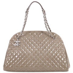Chanel Just Mademoiselle Handbag Quilted Patent Maxi