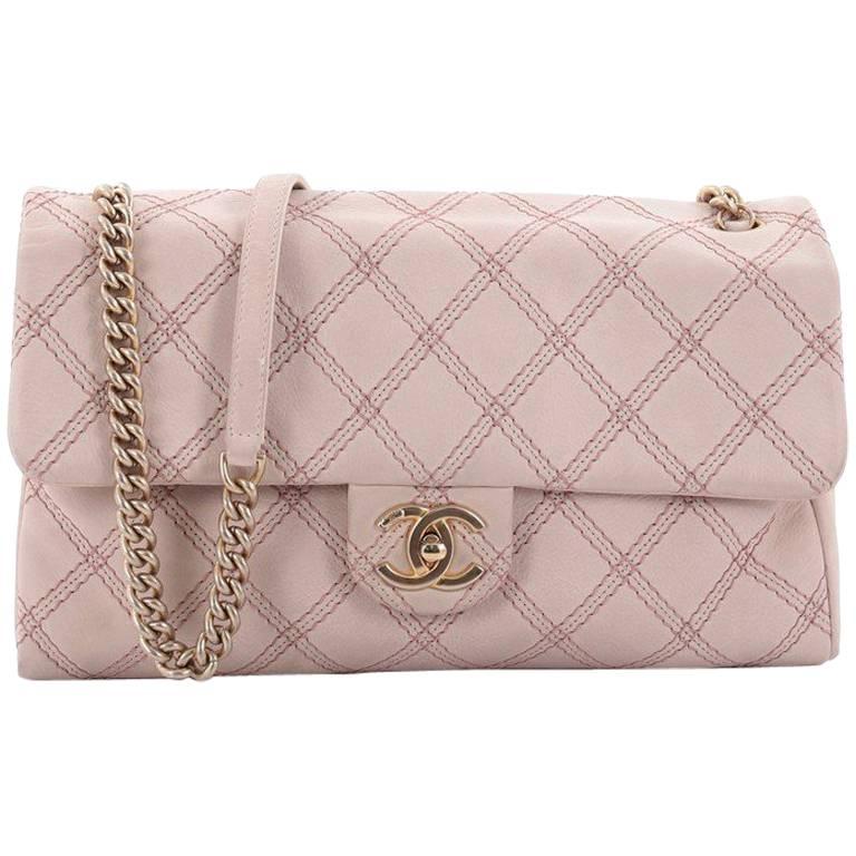 Chanel Metallic Stitch Flap Bag Quilted Leather Medium