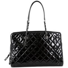 Chanel CC Angle Tote Quilted Patent Large 