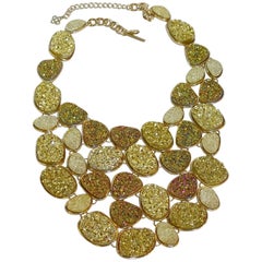 Oscar De La Renta Crystallized Disk Bib Necklace