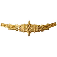 1980s Judith Leiber  Tribal Gold Rope Chain Belt