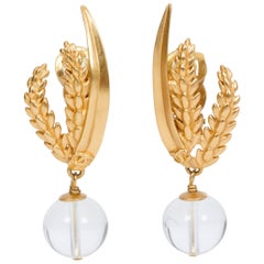 Chanel Wheat & Clear Gripoix Earrings
