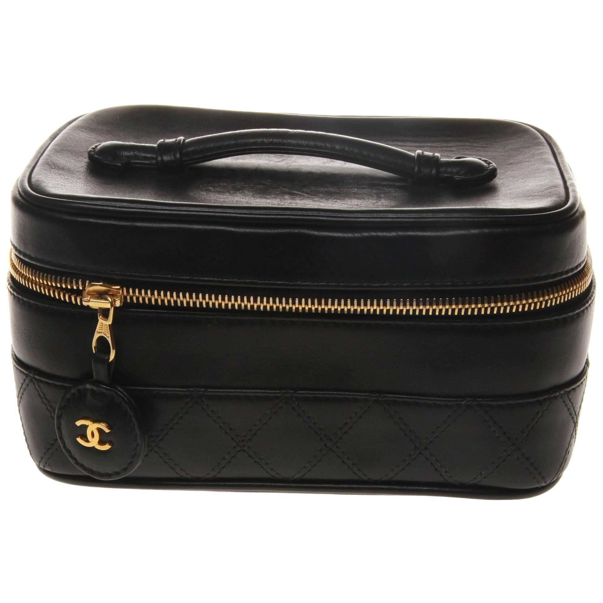 Chanel Leather Beauty Vanity Case Bag