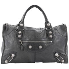 Balenciaga Work Giant Studs Handbag Leather