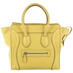 Celine Luggage Handbag Grainy Leather Micro