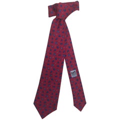 HermeMen's Whimsical Vintage Neck Tie w Sweet Little Lady Bugs & Seed Pods, 58"L