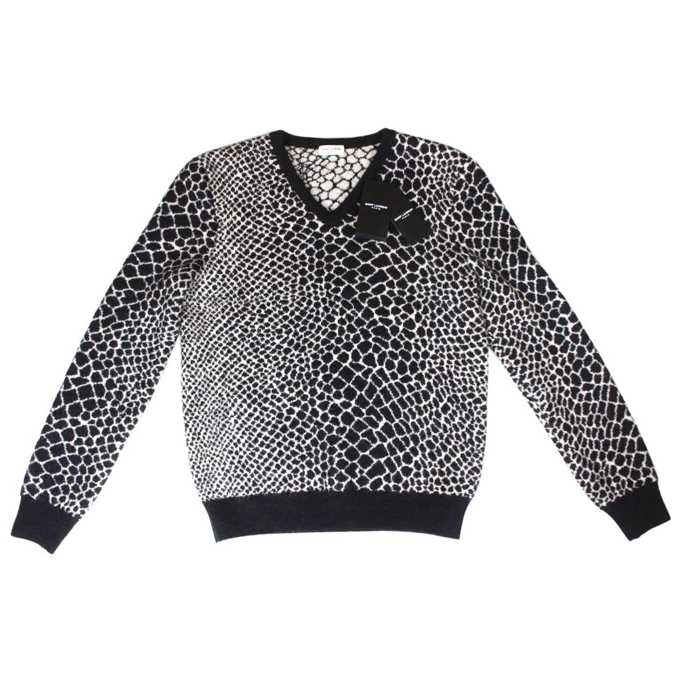 Mens Saint Laurent Mohair Knit Jumper Sweater L  For Sale