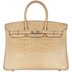 Hermes Poussiere Crocodile 35cm Birkin Bag 12