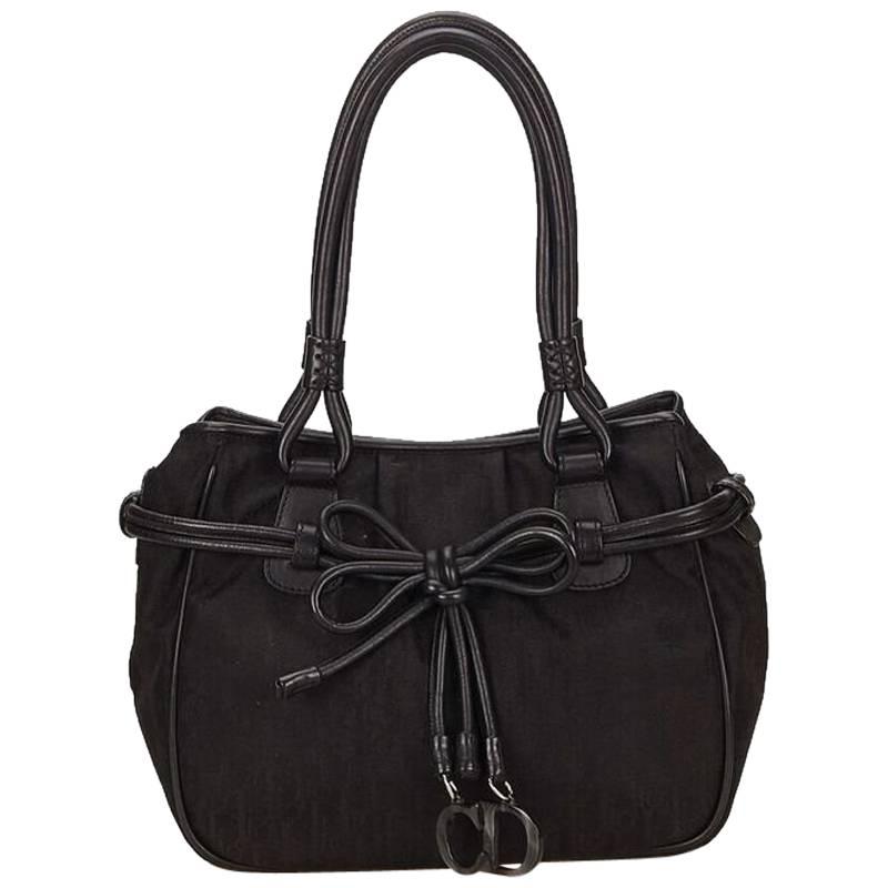 Black Christian Dior Nylon Shoulder Bag