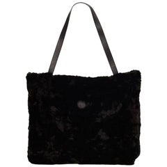 Black Fendi Fur Tote Bag