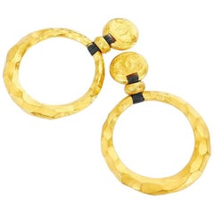 Rare Vintage Chanel Extra Large Gold Dangle Earrings