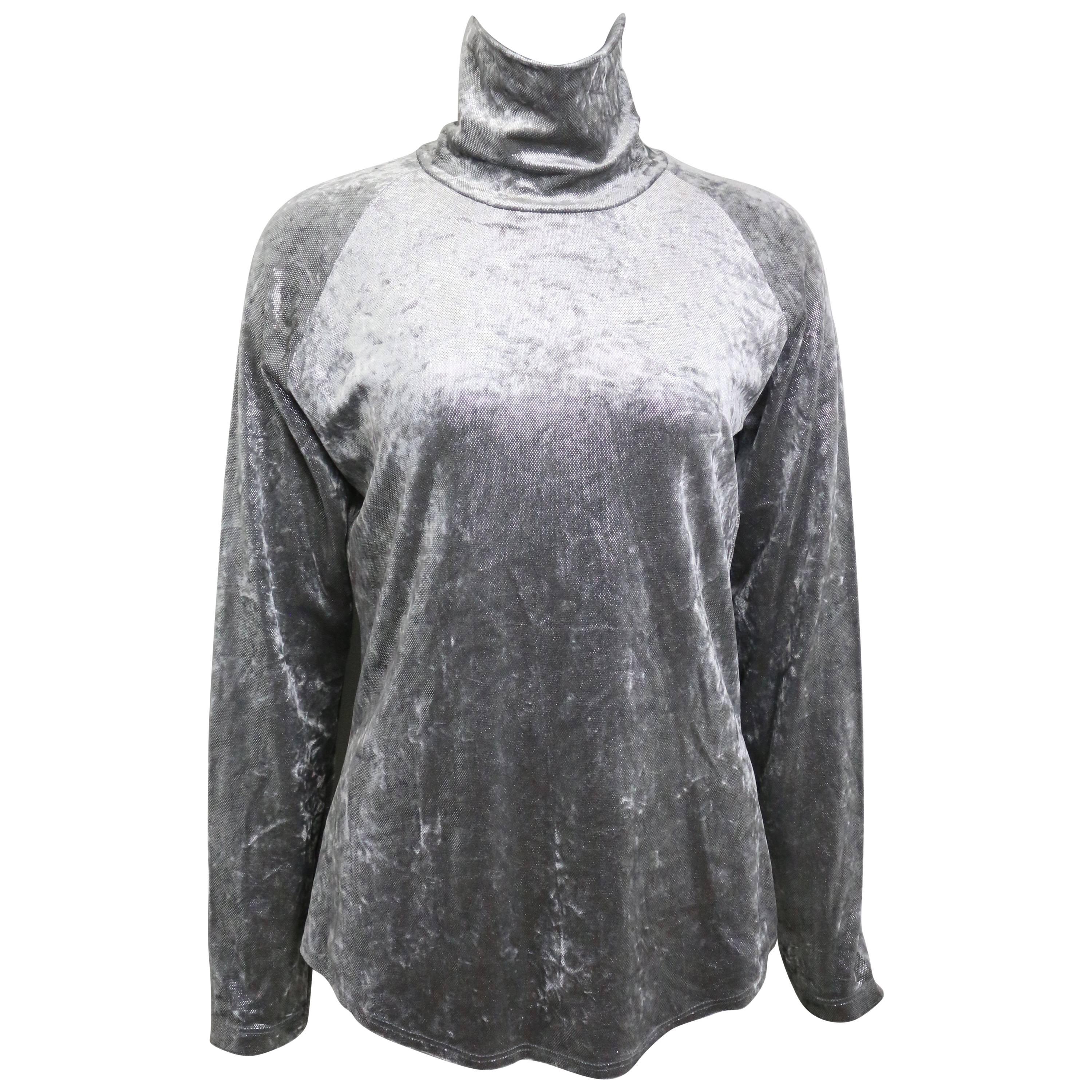 Paco Rabanne Silver Turtleneck Top