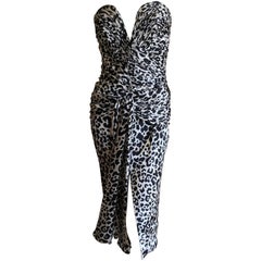 VIcky Tiel Paris VIntage 80's Silk Plunging Strapless Dress New with Saks Tags