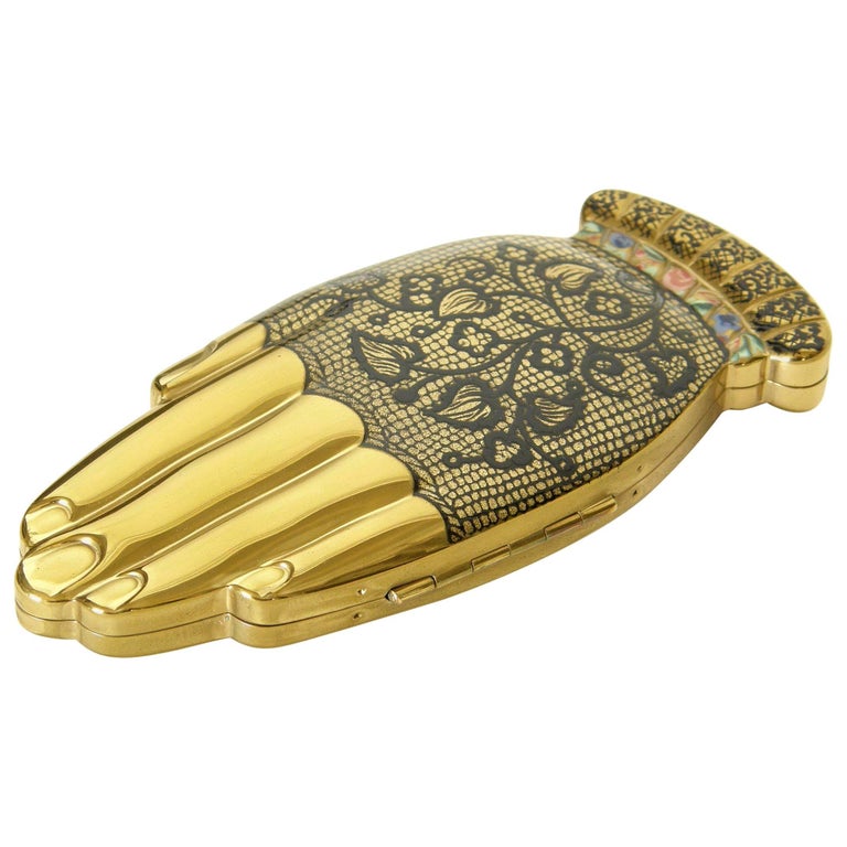 Gucci Basket Weave Gold Tone Metal Minaudière from the 1970's at 1stdibs