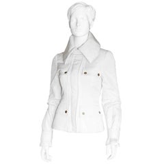 That Absolutely Heavenly Tom Ford Gucci FW 2003 White Silk Parka Jacket! IT 40