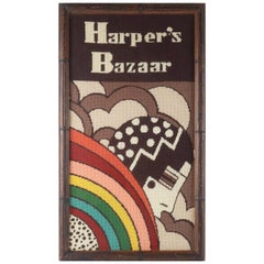 Art Deco 1970's Harper's Bazaar Needlepoint Wall Hanging