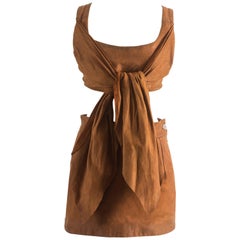 Vivienne Westwood Spring-Summer 1992 brown leather corset and mini skirt 