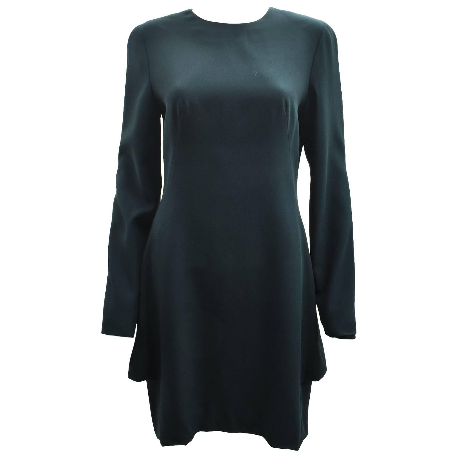 Alexander McQueen Teal Long Sleeve Structured Dress For Sale