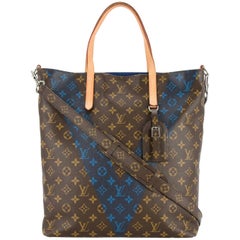 Louis Vuitton Monogram Blue Men's Carryall Top Handle Travel Tote Shoulder Bag