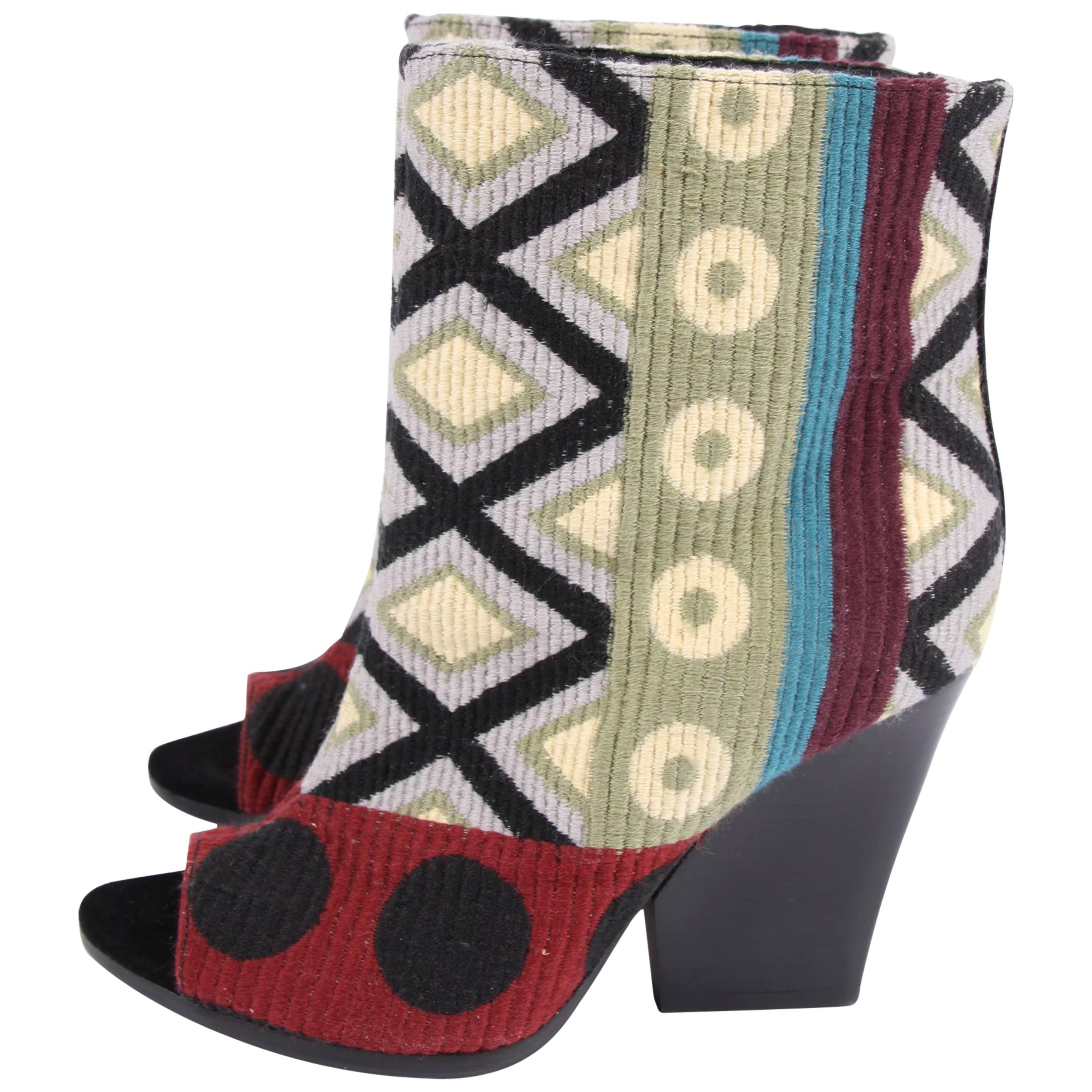 Burberry Virginia Tapestry Booties - multi color