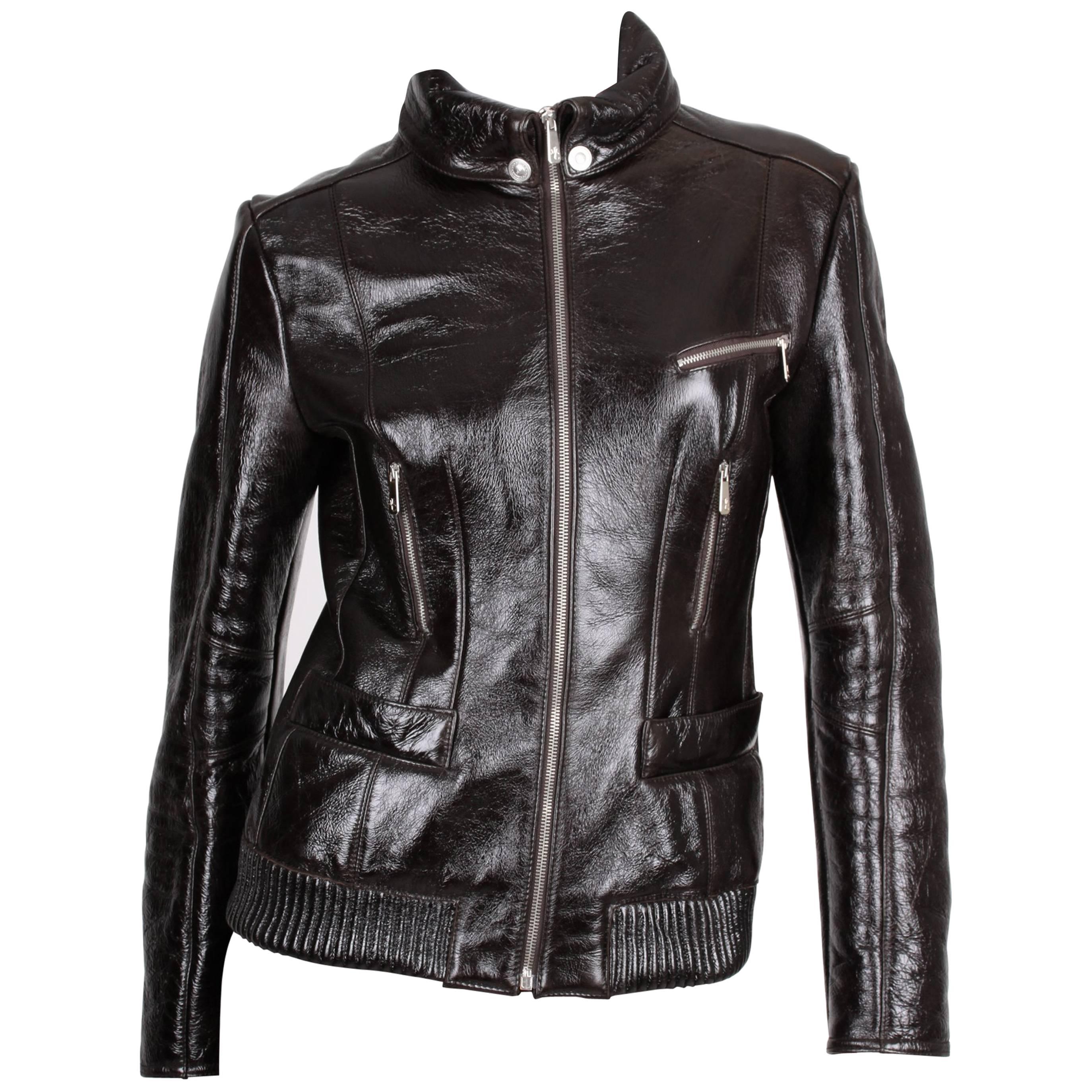 Versace VJC Leather Jacket - black For Sale
