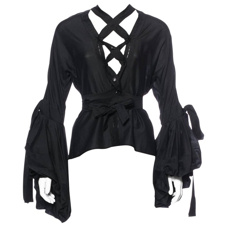 Tom Ford for Yves Saint Laurent F/W 2002 Lace Up Peasant Top 