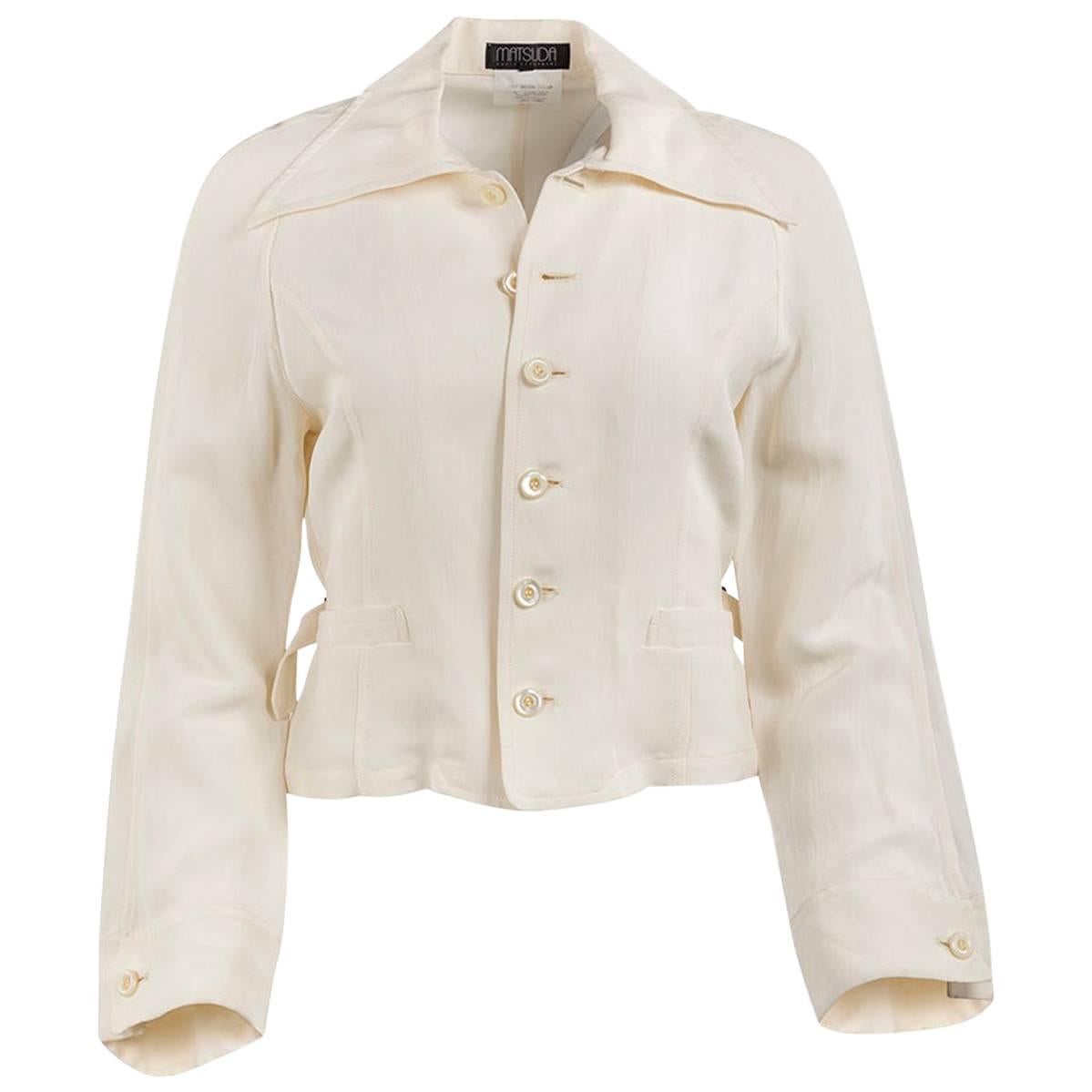 1980's Matsuda Cream Wide Collar Fitted Jacket