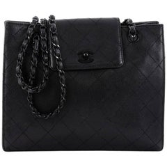 Chanel Vintage CC Shopping Tote Quilted Caviar Medium