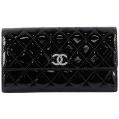 Chanel Brilliant CC Trifold Wallet Quilted Patent Long